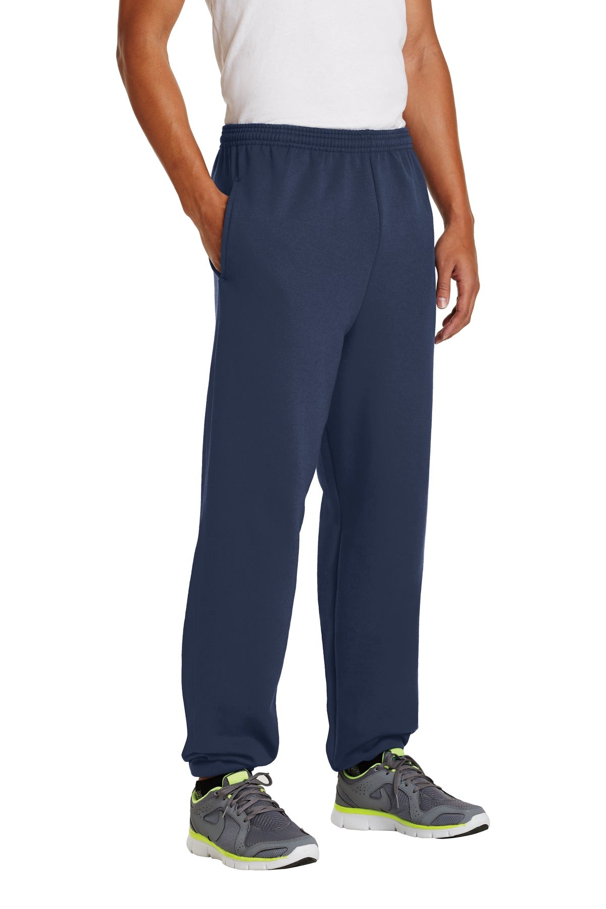Navy Port & Company - Essential Fleece Sweatpant with Pockets. PC90P