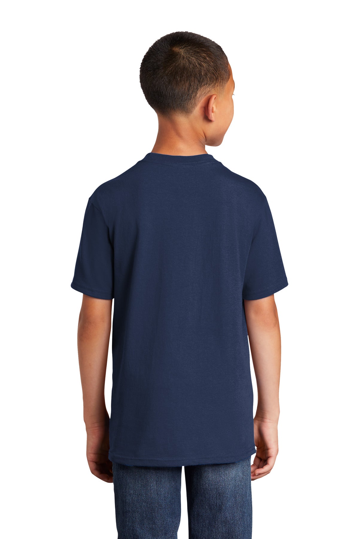 Navy Port & Company Youth Core Cotton DTG Tee PC54YDTG