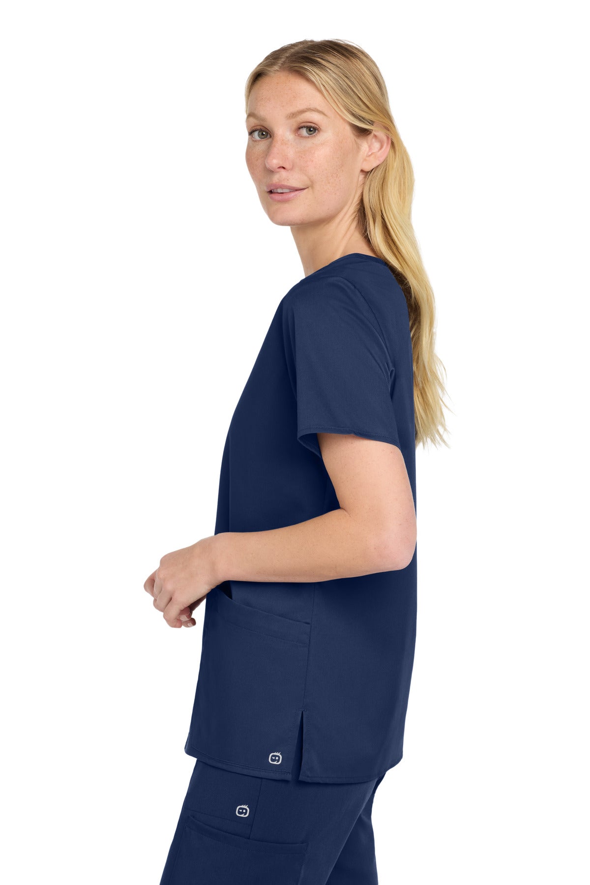 Navy Wink Women's WorkFlex Mock Wrap Top WW4760