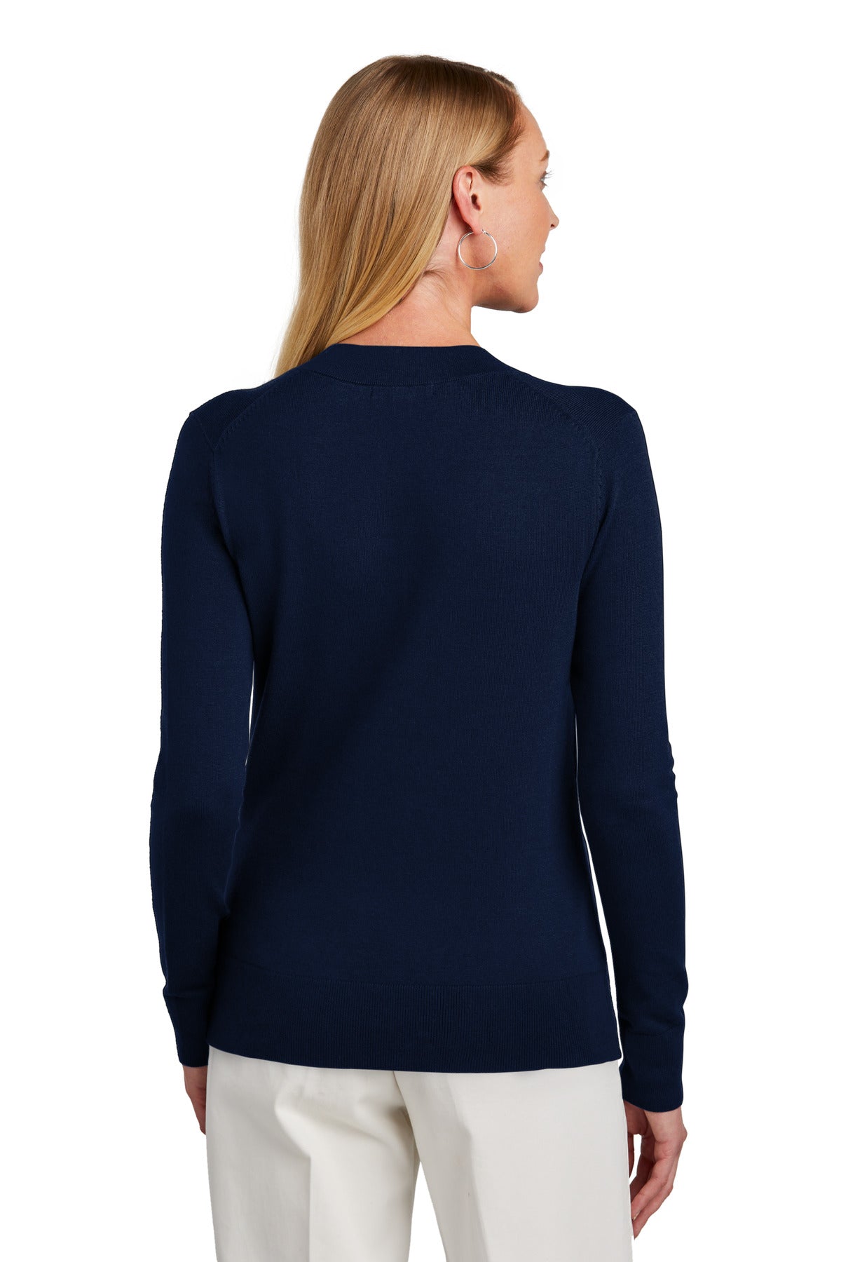 NavyBlazer Brooks Brothers Women's Cotton Stretch V-Neck Sweater BB18401