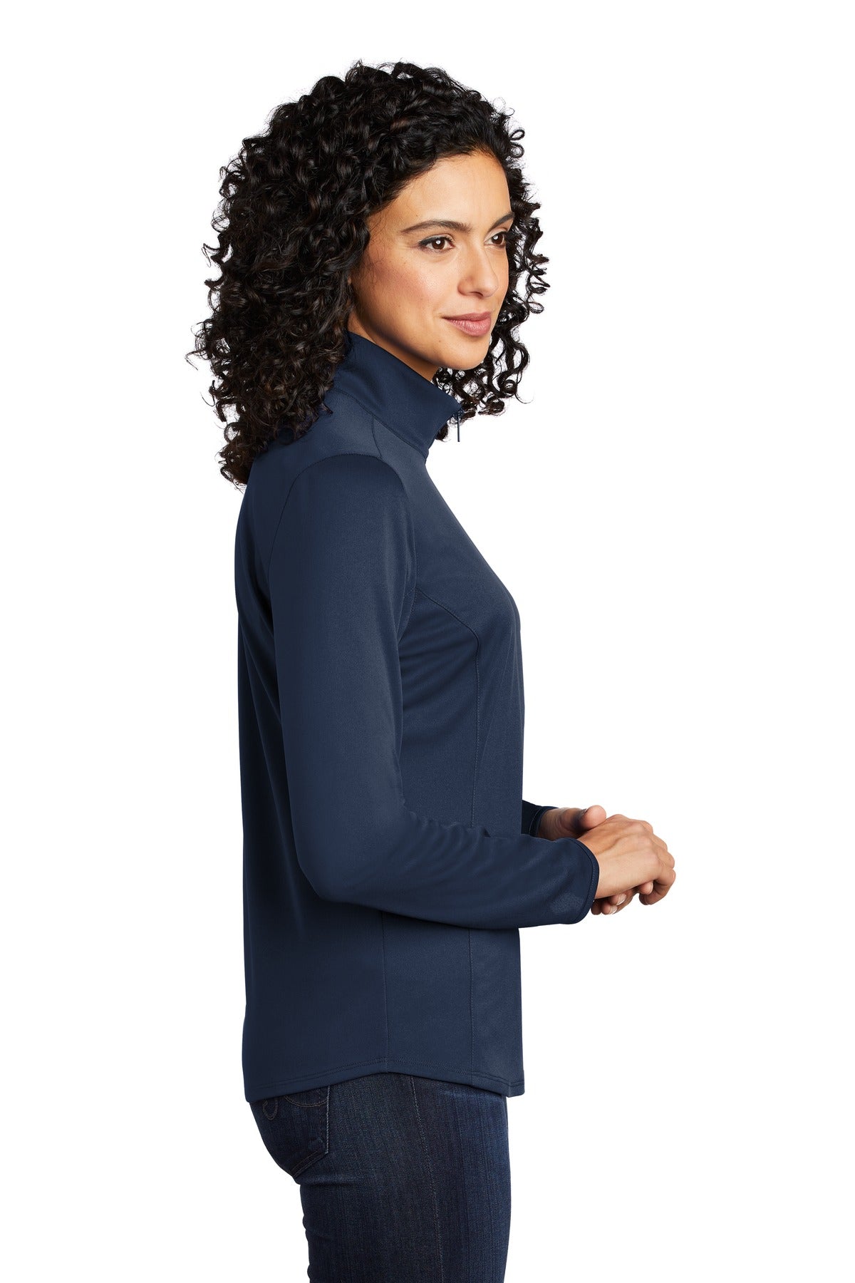 Navy/Steel Gry Port Authority Women's Silk Touch Performance 1/4-Zip LK584