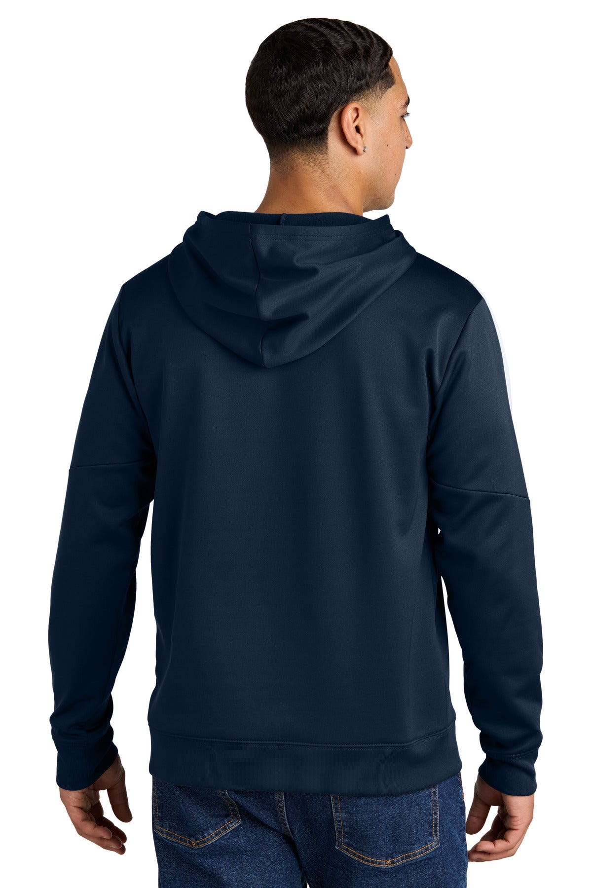 Navy/White Sport-Tek Sport-Wick Fleece United Pullover Hoodie ST255