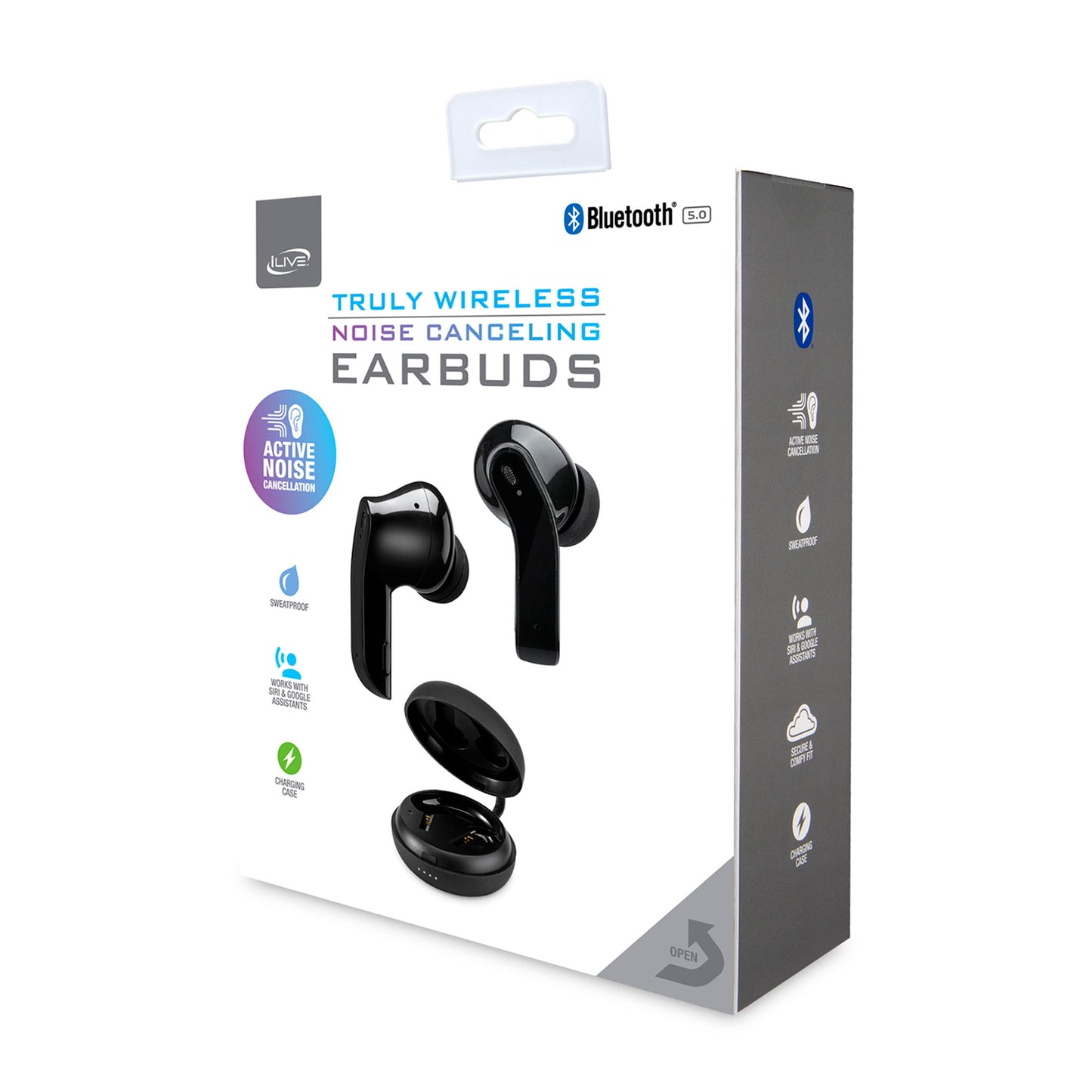 Black iLive™ Truly Wire-Free Earbuds with Active Noise Canceling