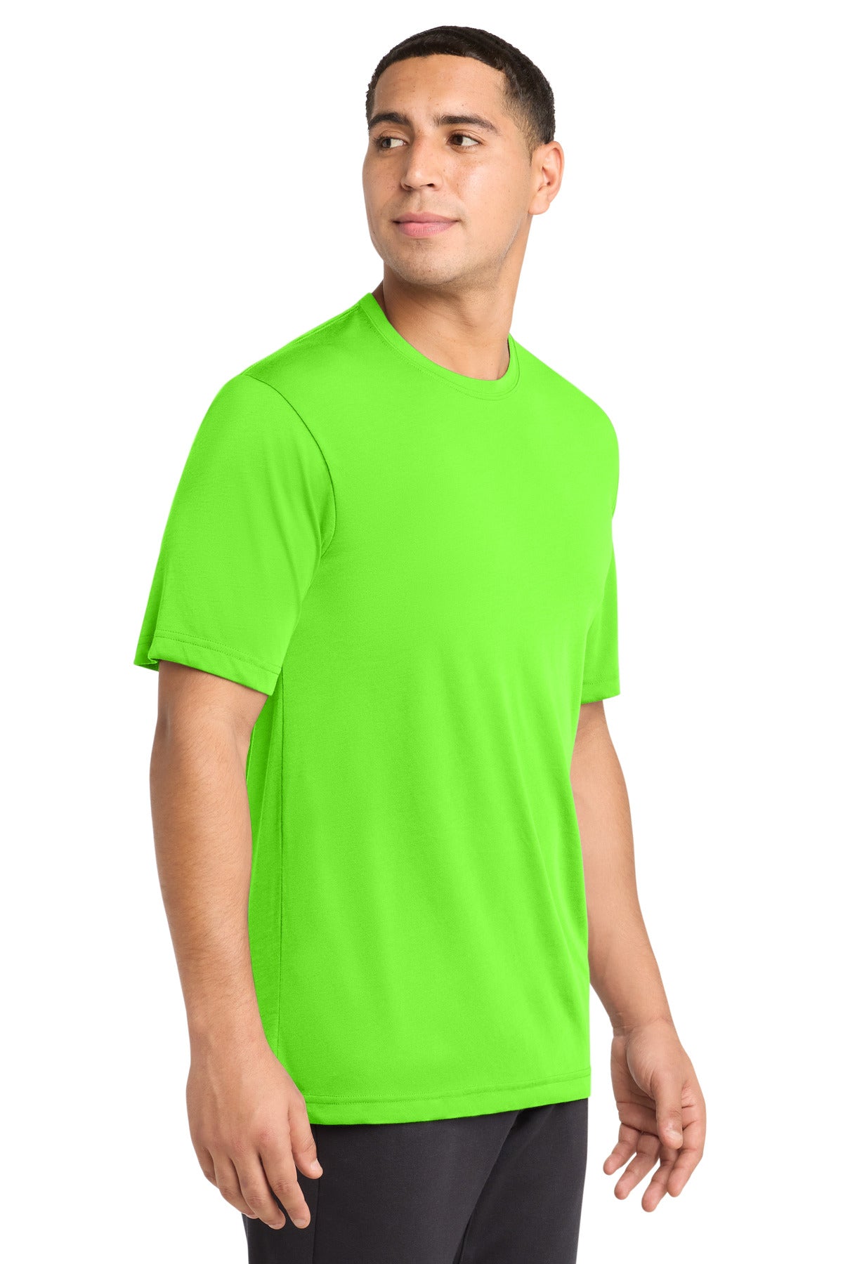 Neon Green Sport-Tek PosiCharge Competitor Cotton Touch Tee. ST450