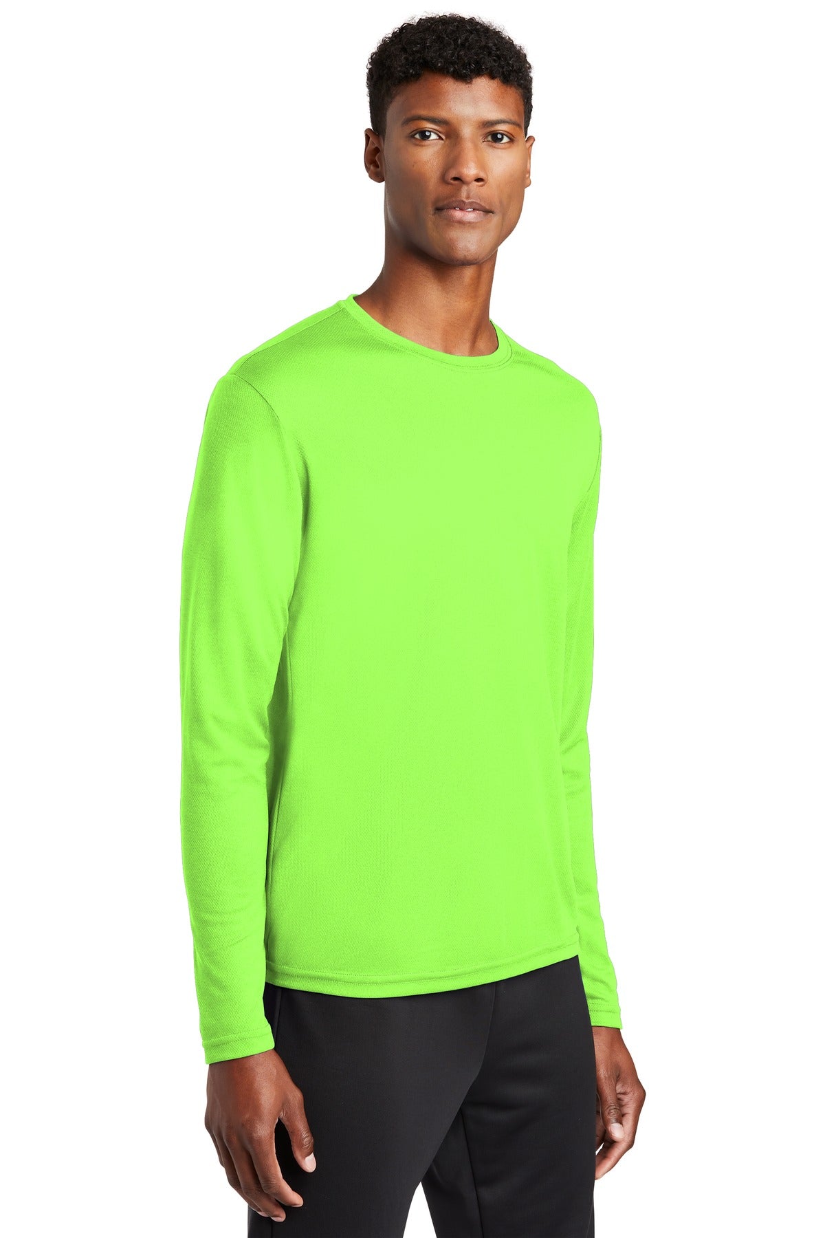 Neon Green Sport-Tek PosiCharge RacerMesh Long Sleeve Tee. ST340LS
