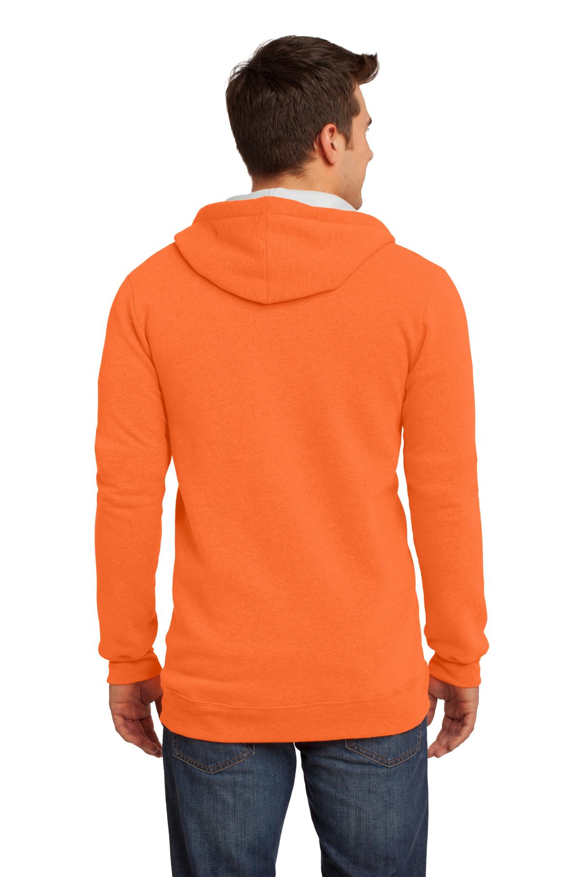 Neon Orange District The Concert Fleece Full-Zip Hoodie. DT800