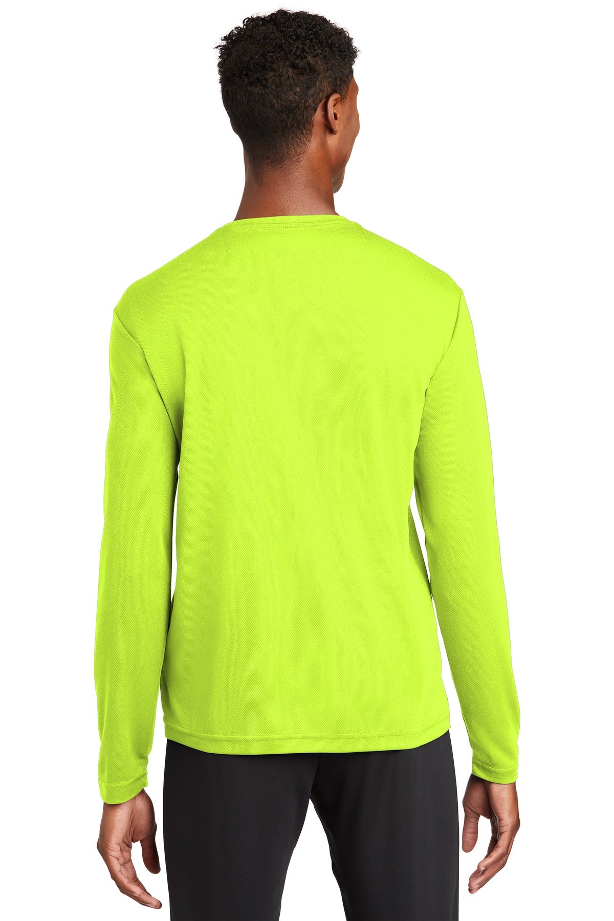 Neon Yellow Sport-Tek PosiCharge RacerMesh Long Sleeve Tee. ST340LS