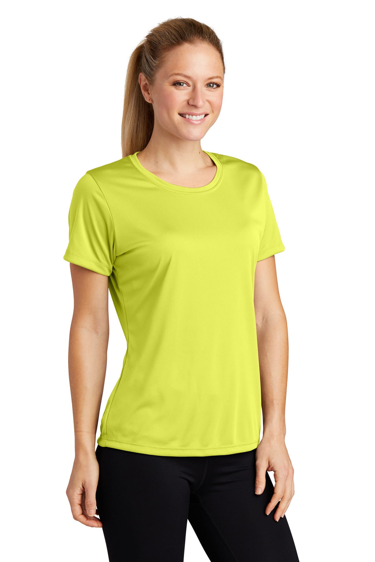 Neon Yellow Sport-Tek Women's PosiCharge Competitor Tee. LST350