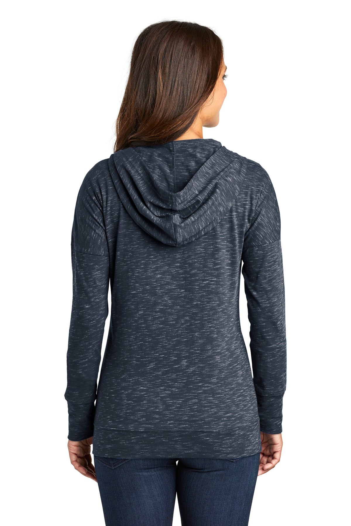 New Navy District Women's Medal Full-Zip Hoodie. DT665