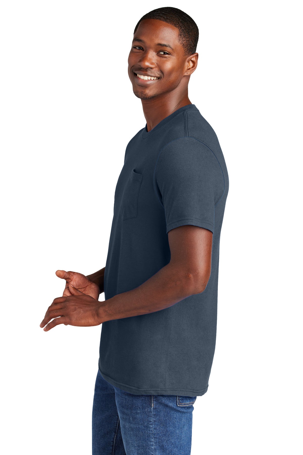NewNavy District Very Important Tee with Pocket. DT6000P