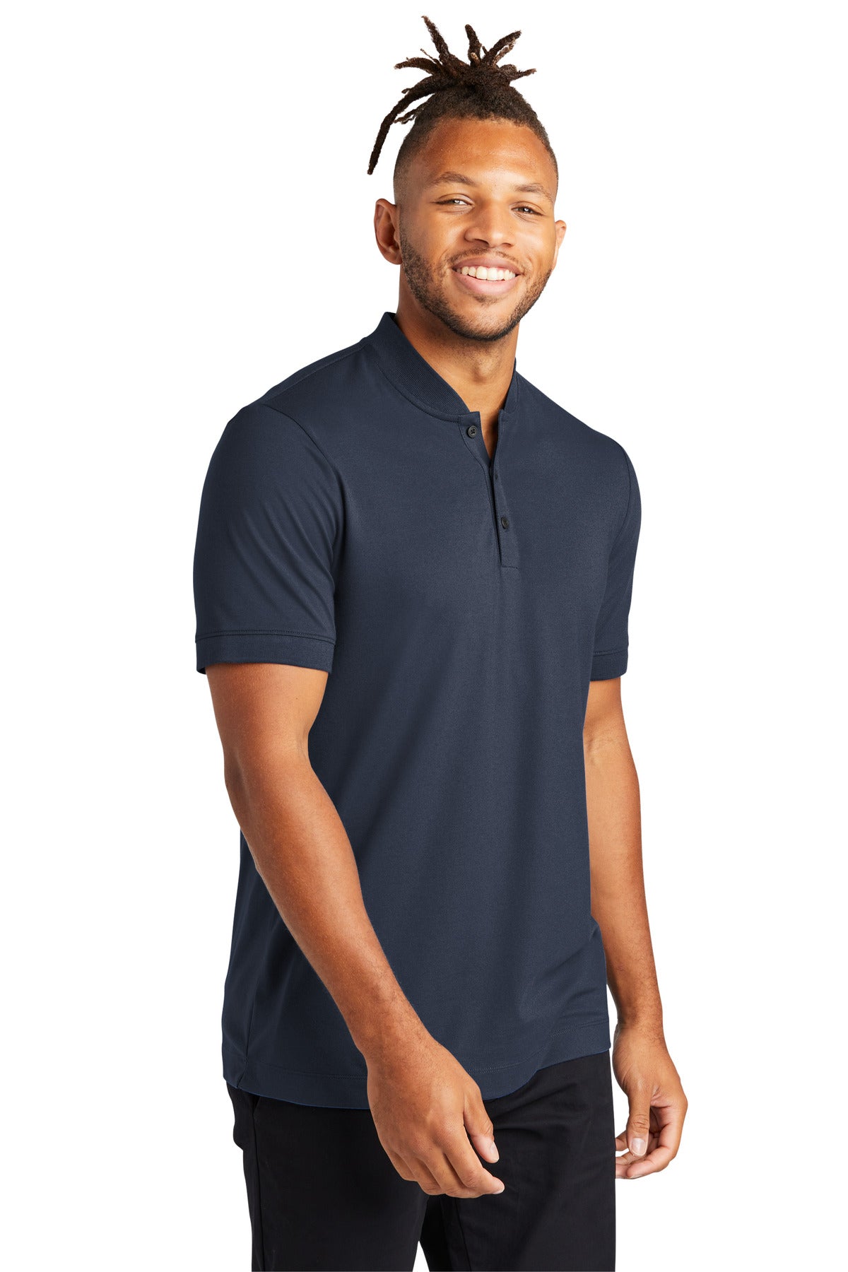 NightNavy Mercer+Mettle Stretch Pique Henley MM1008