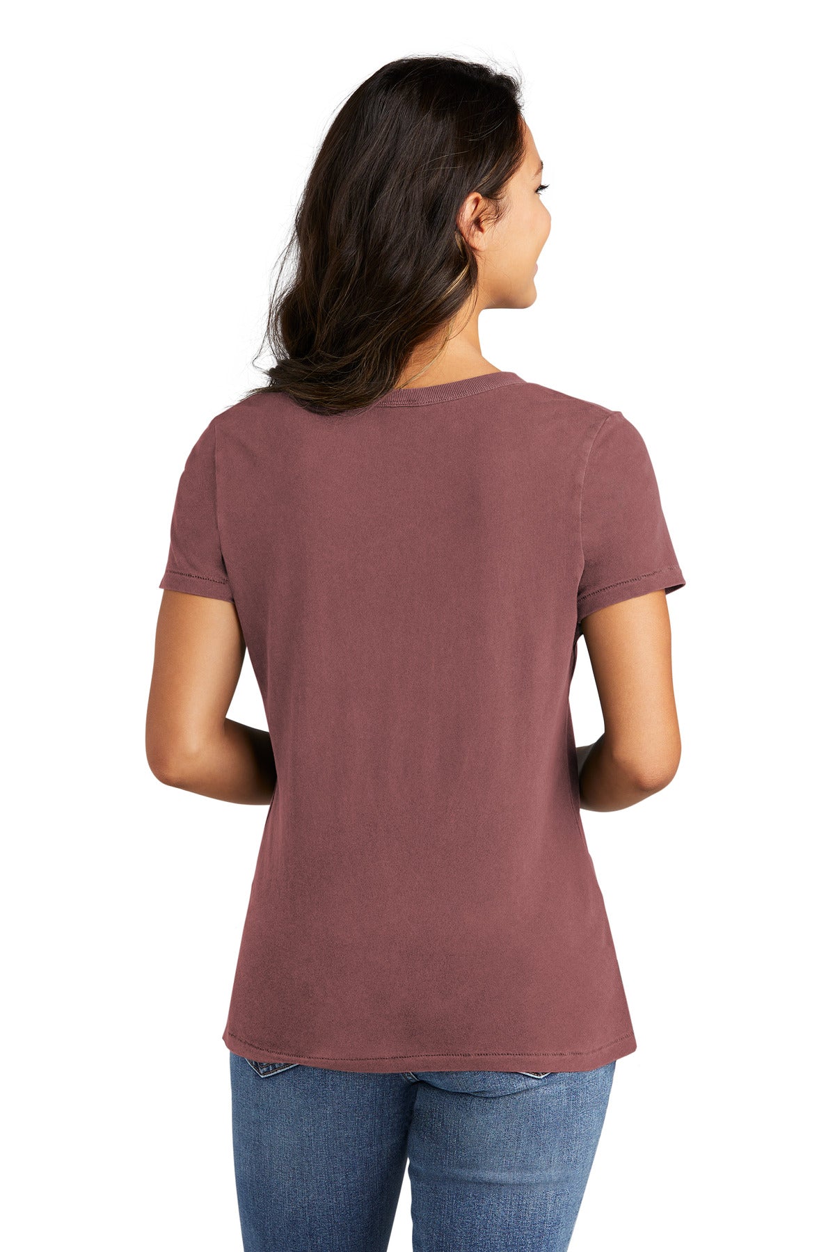 NstlgiaRse Port & Company Women's Beach Wash Garment-Dyed V-Neck Tee LPC099V