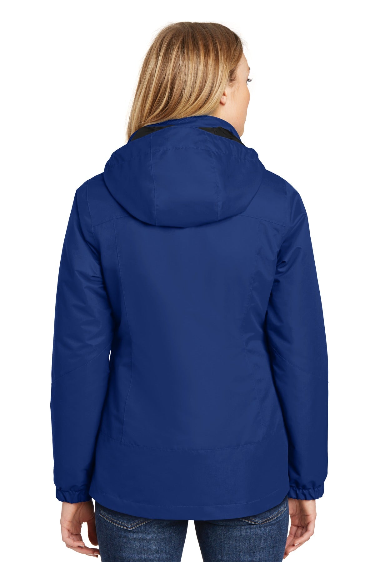 Nt Sky Blue/Bk Port Authority Women's Vortex Waterproof 3-in-1 Jacket. L332