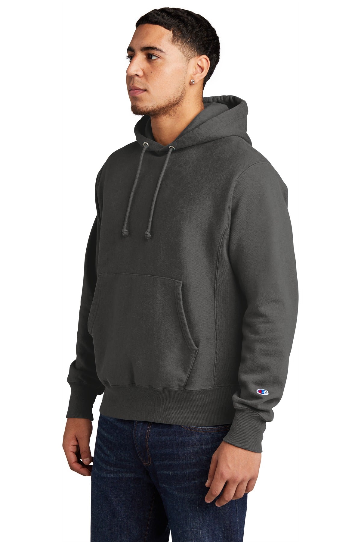 NwRailroad Champion Reverse Weave Garment-Dyed Hooded Sweatshirt. GDS101