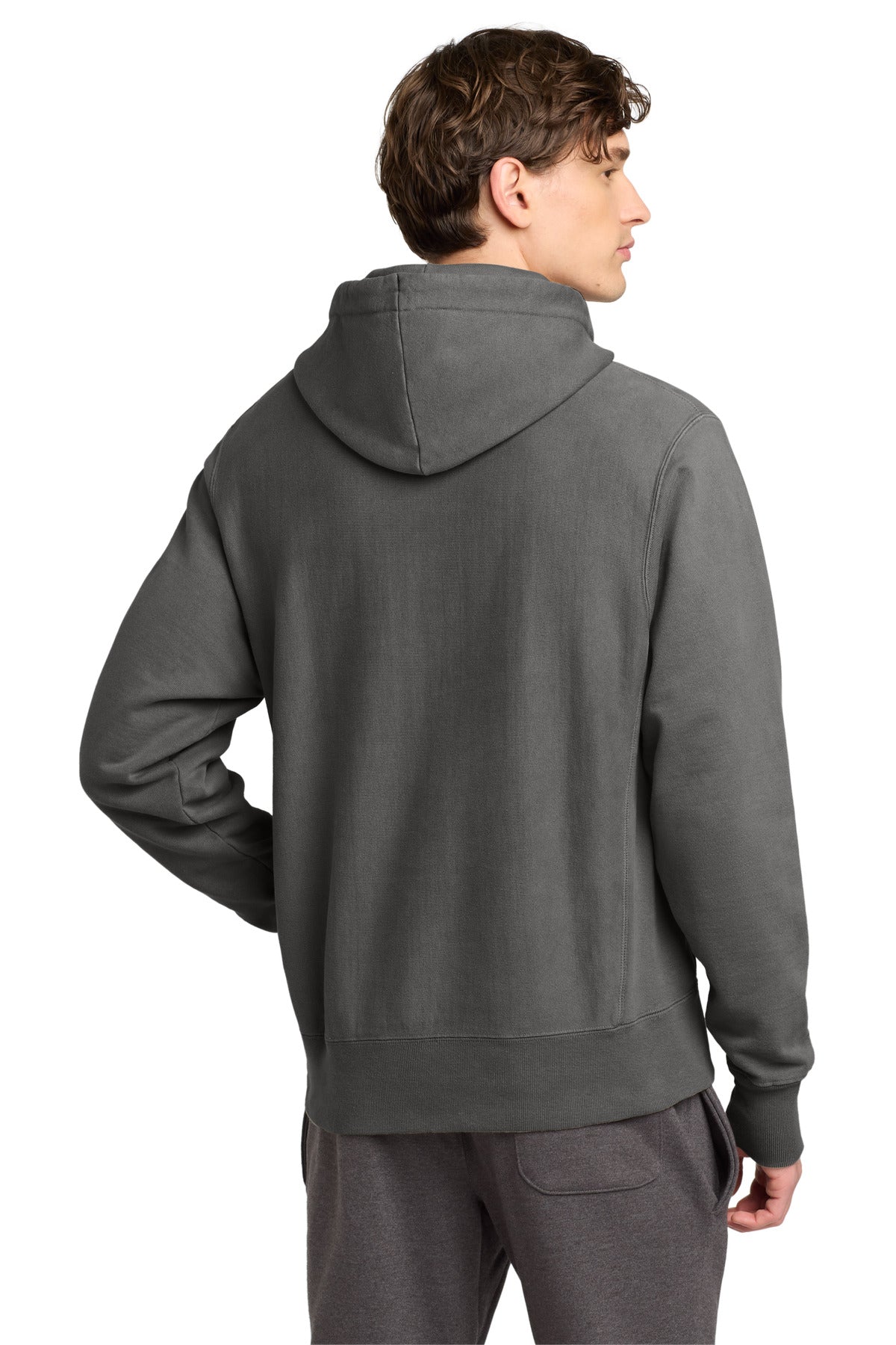 NwRailroad Champion Reverse Weave Garment-Dyed Hooded Sweatshirt. GDS101