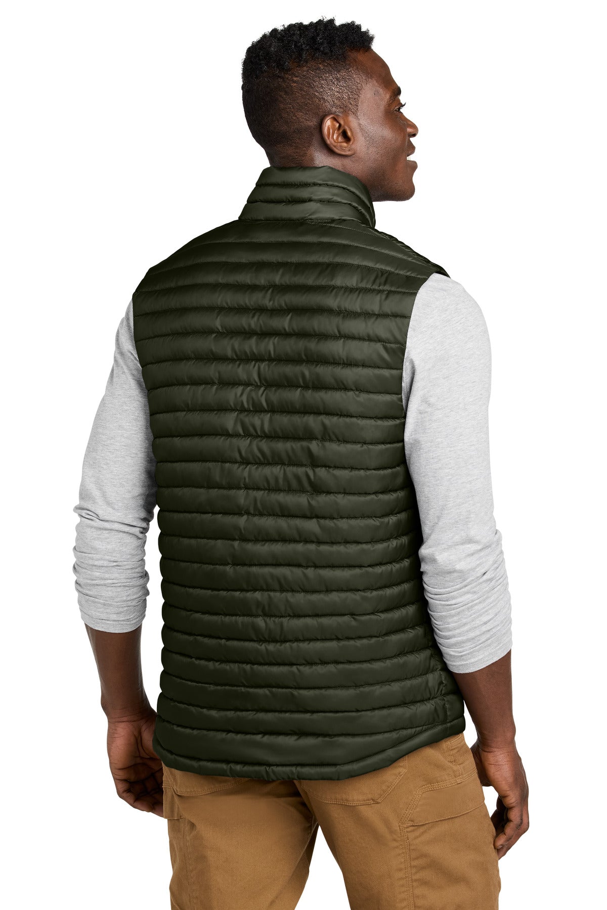 OliveGreen Eddie Bauer Packable Quilted Vest EB516