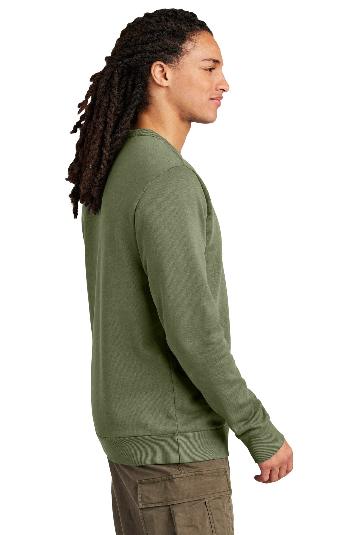 OlvDrabGn District Wash Fleece Crew DT2204