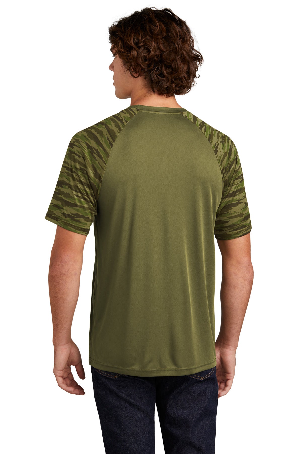 OlvDrabGn Sport-Tek Drift Camo Colorblock Tee ST376