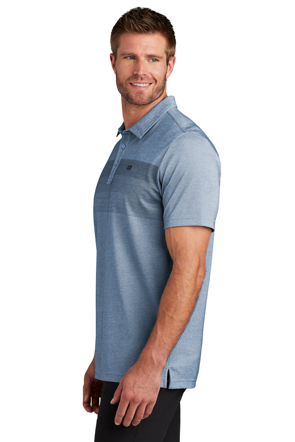 OpalBluHtr TravisMathew Coastal Chest Stripe Polo TM1MY402