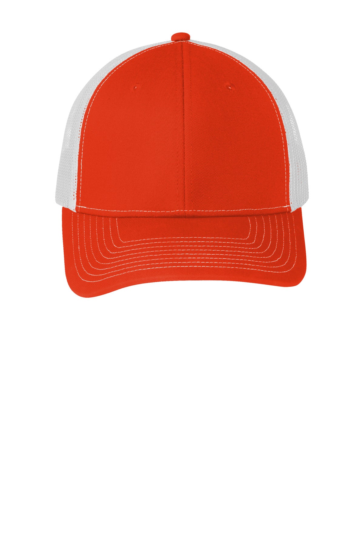 Orng/White Port Authority Snapback Trucker Cap. C112