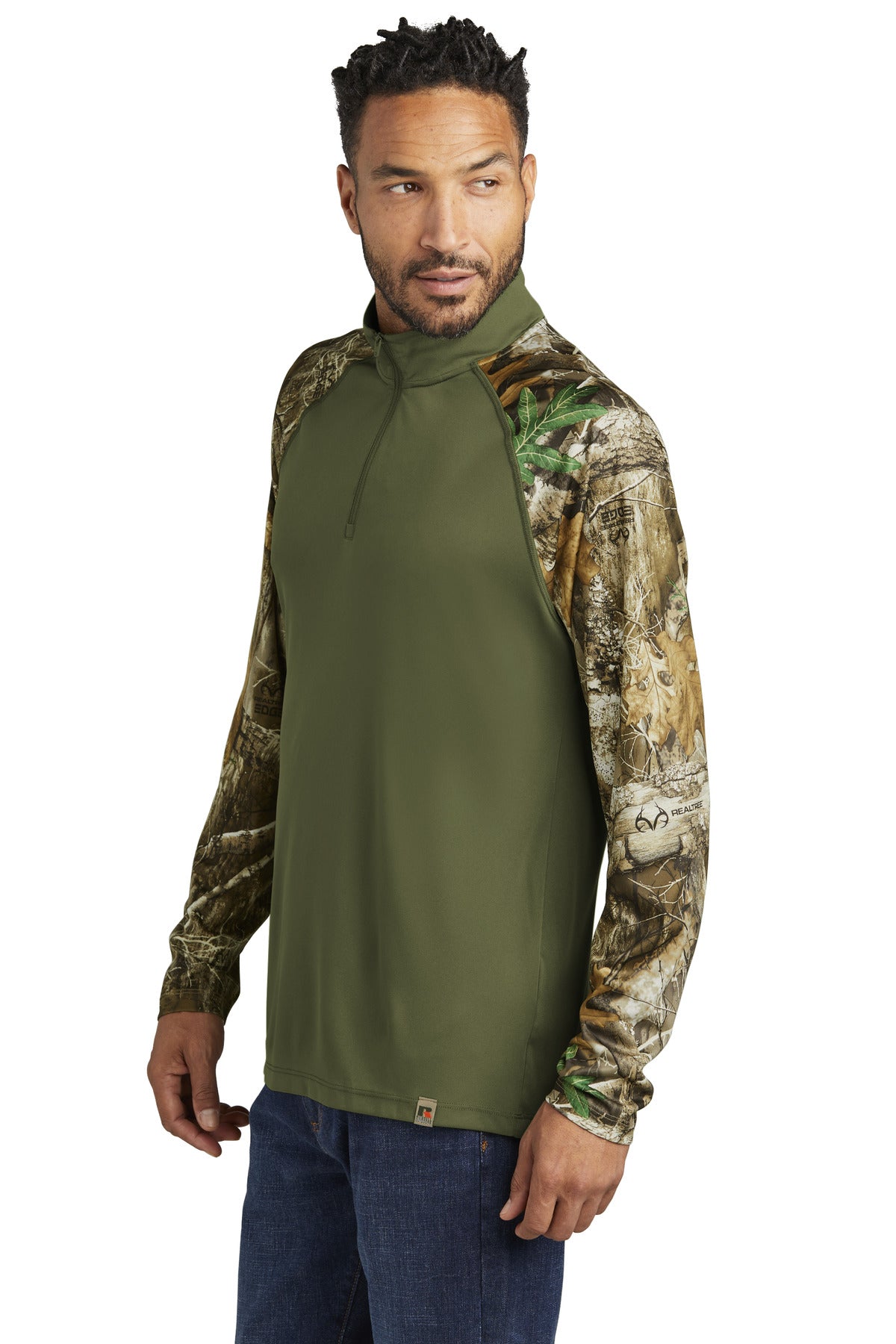 OvDbG/RTEd Russell Outdoors Realtree Colorblock Performance 1/4-Zip RU152