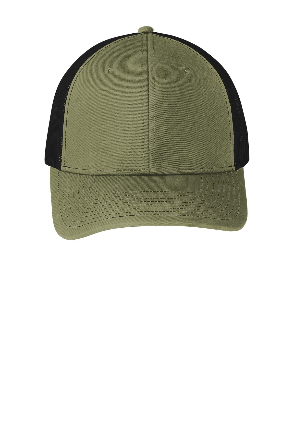 OvDrbGn/Bk Port Authority Snapback Trucker Cap. C112