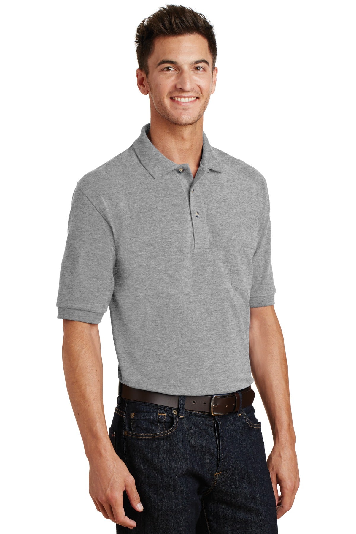 Oxford Port Authority Heavyweight Cotton Pique Polo with Pocket. K420P