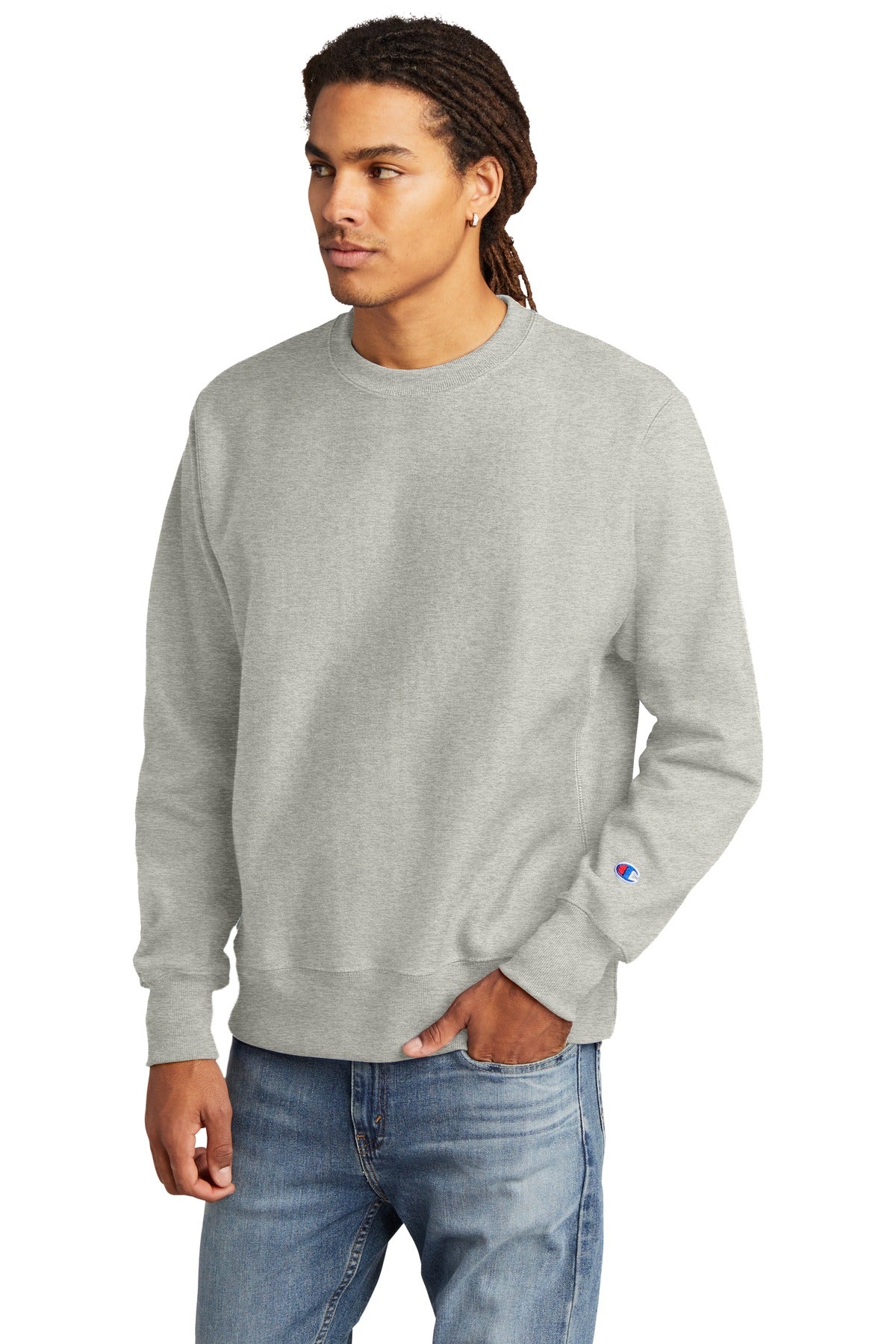 OxfordGrey Champion Reverse Weave Crewneck Sweatshirt S149