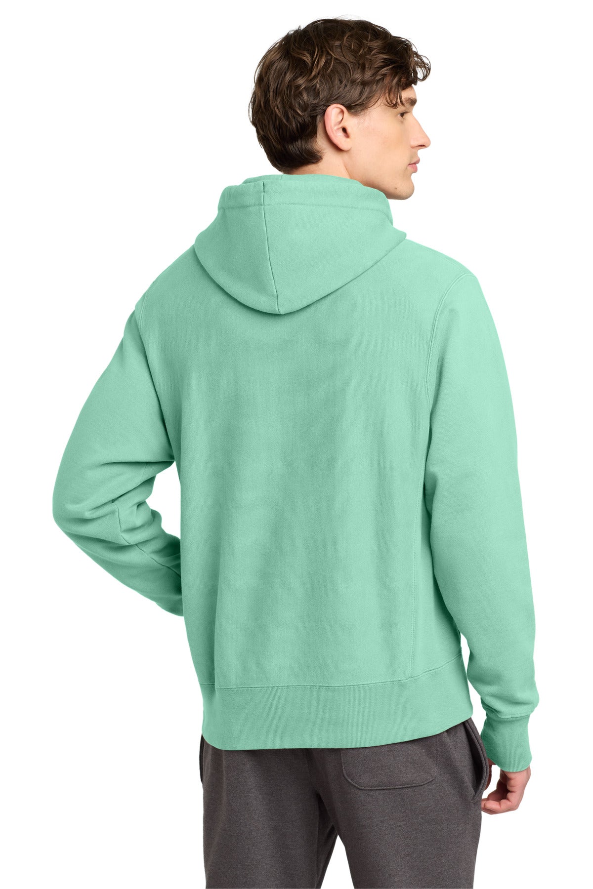 PaleSeafm Champion Reverse Weave Garment-Dyed Hooded Sweatshirt. GDS101