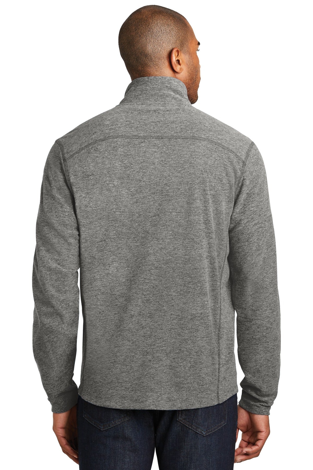 Pearl Grey Hea Port Authority Heather Microfleece Full-Zip Jacket. F235
