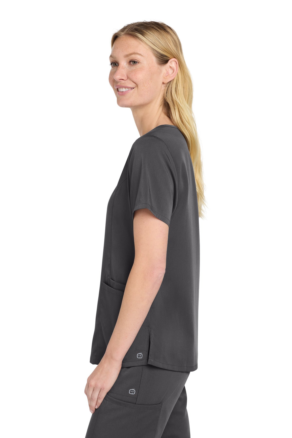 Pewter Wink Women's Premiere Flex Mock Wrap Top WW4268