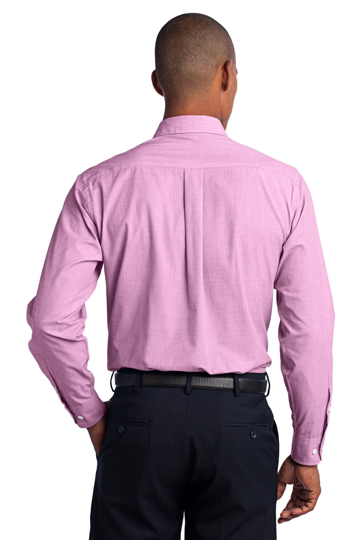 Pink Orchid Port Authority Crosshatch Easy Care Shirt. S640