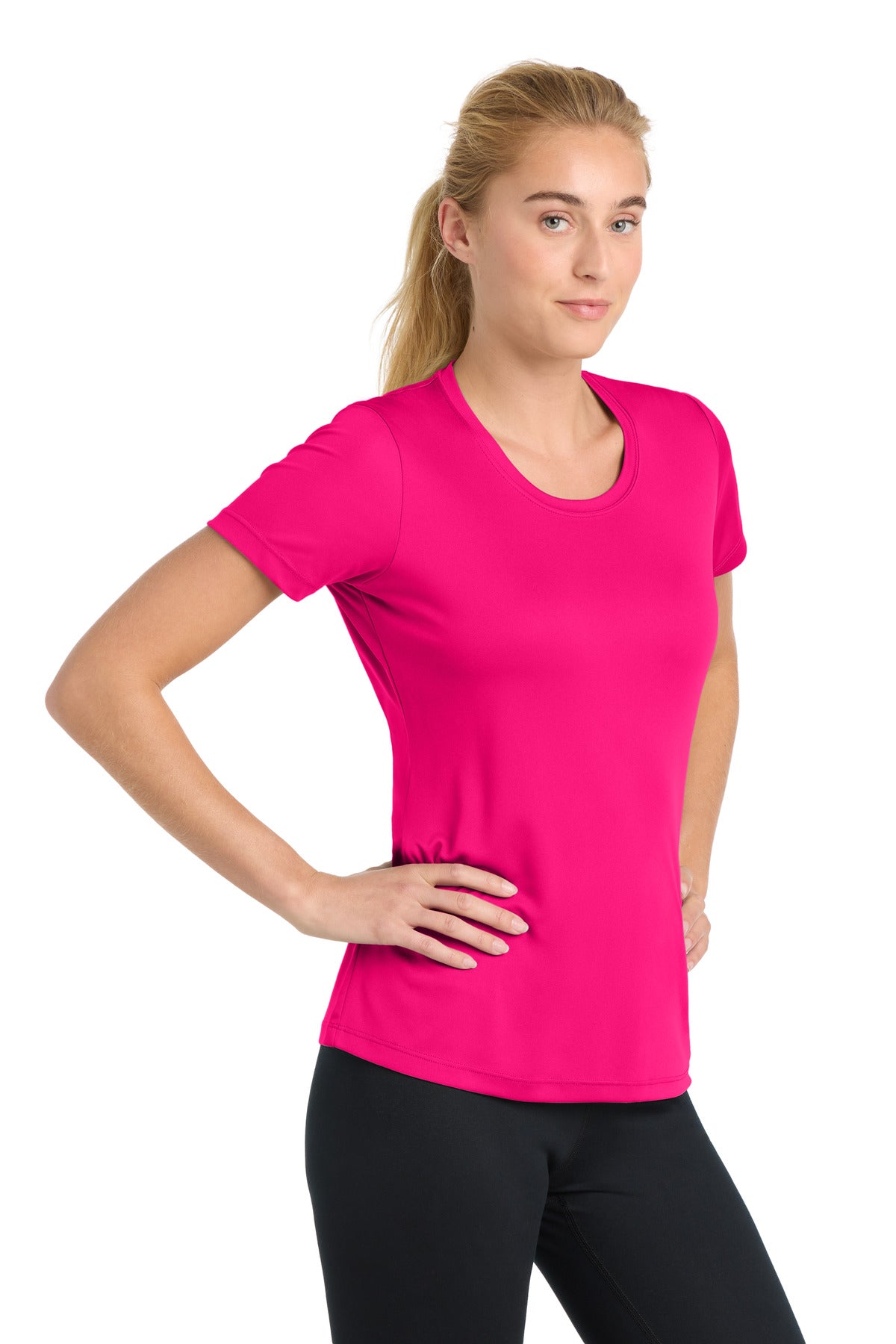 Pink Raspberry Sport-Tek Women's PosiCharge Competitor Tee. LST350