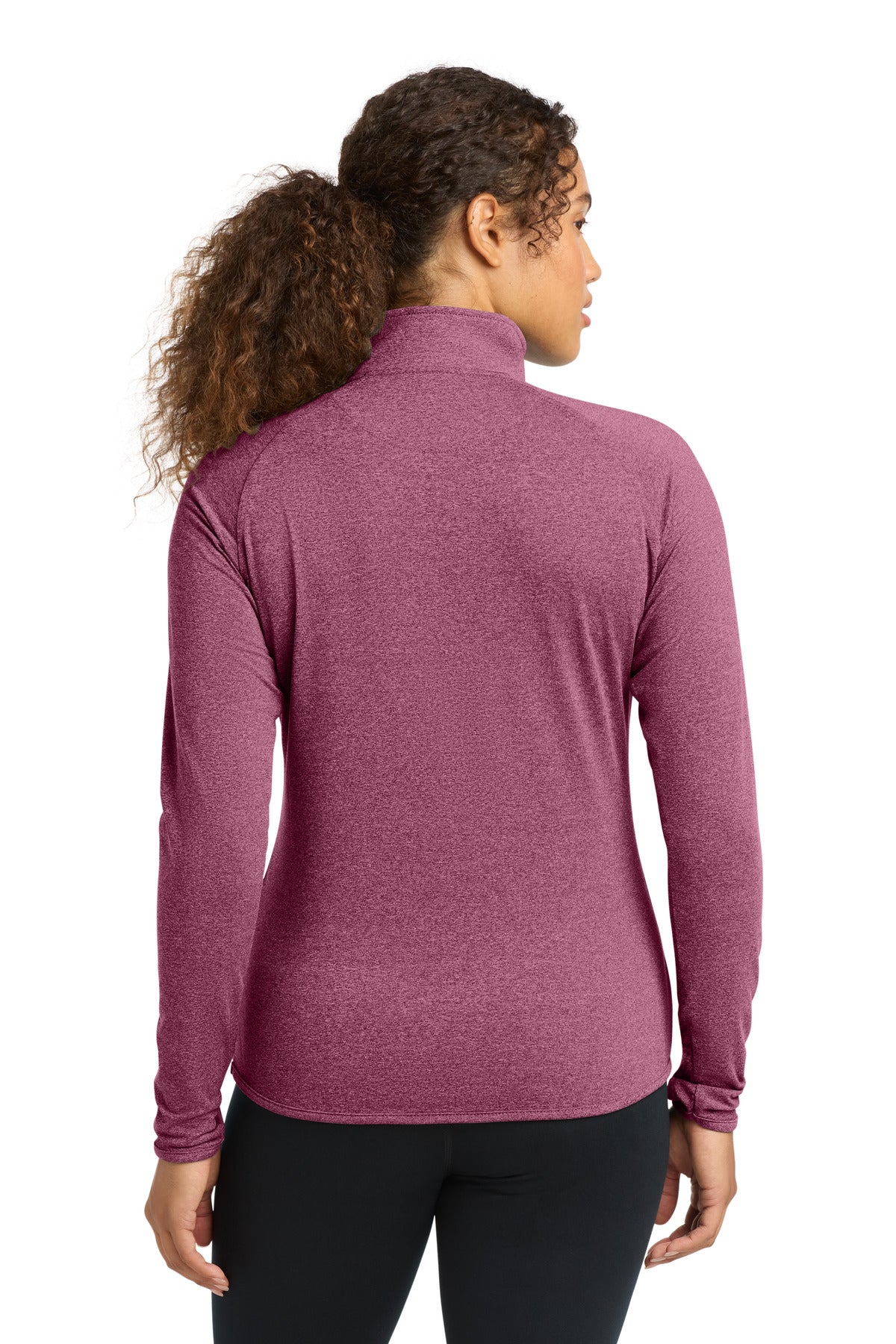Pink Rush Hthr Sport-Tek Women's Sport-Wick Stretch 1/4-Zip Pullover. LST850