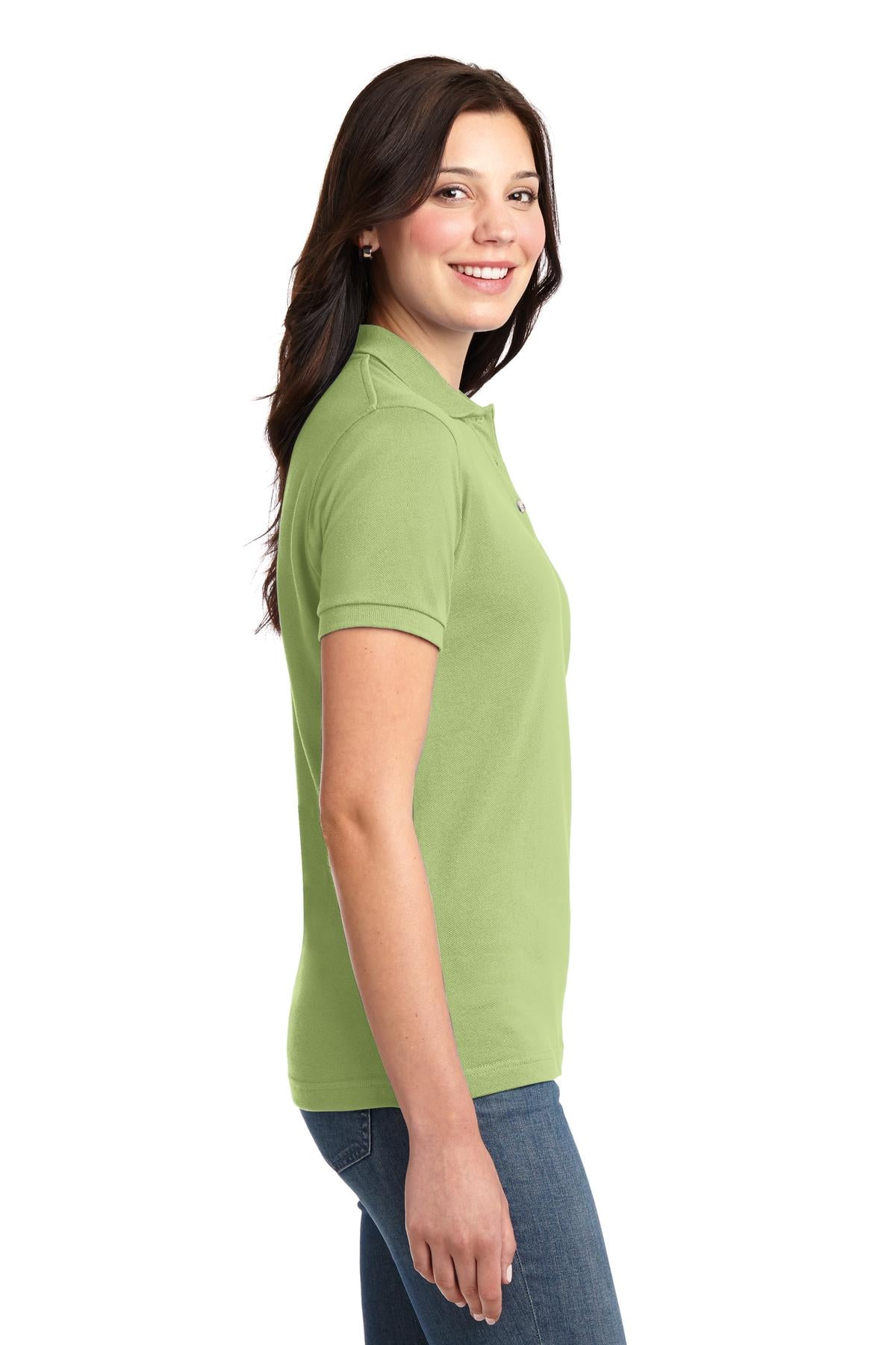 Pistachio Port Authority Women's Heavyweight Cotton Pique Polo. L420