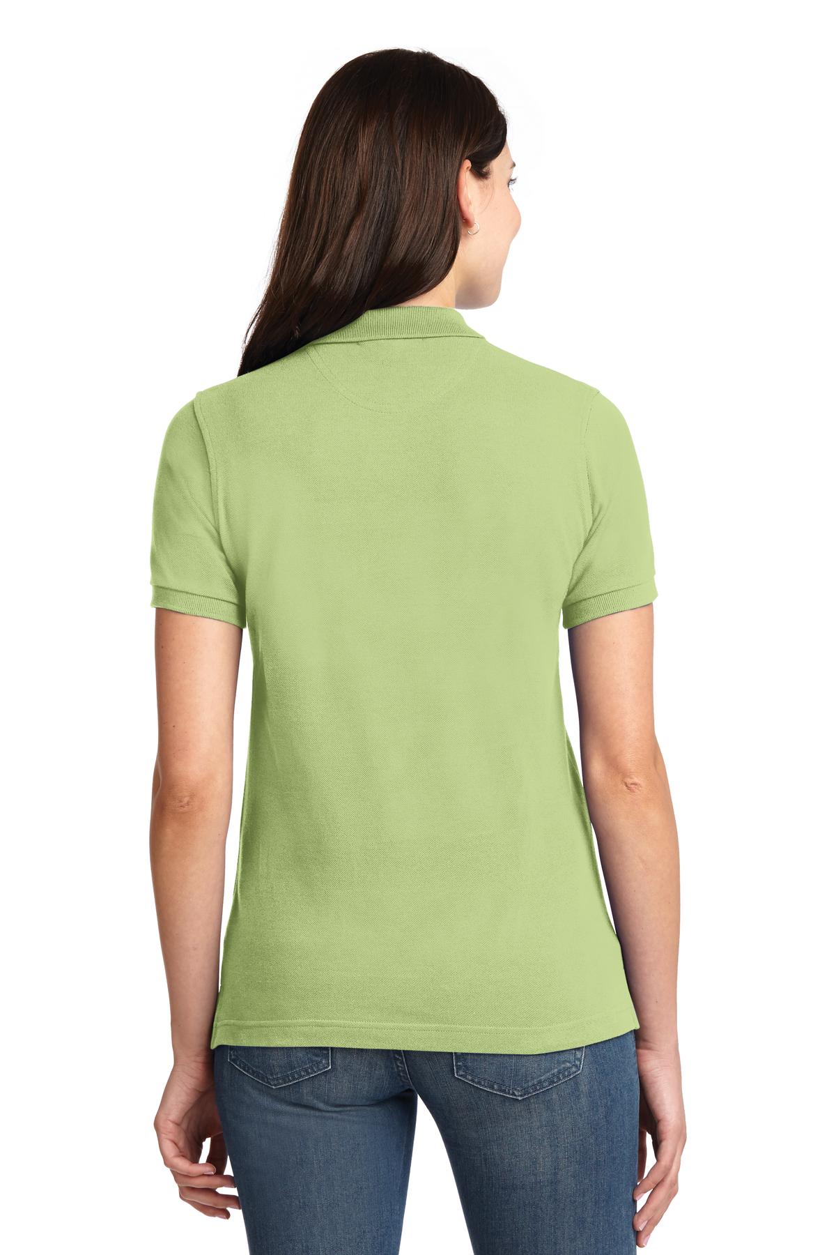 Pistachio Port Authority Women's Heavyweight Cotton Pique Polo. L420