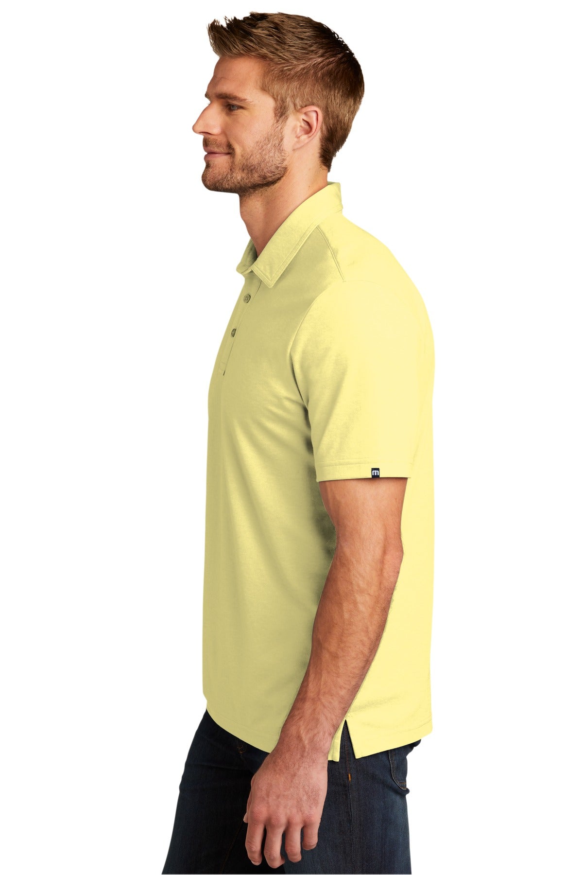 PlBananaHt TravisMathew Oceanside Heather Polo. TM1MU412