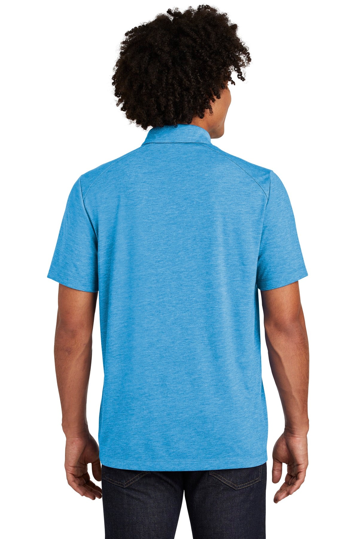Pond Blue Hthr Sport-Tek PosiCharge Tri-Blend Wicking Polo. ST405
