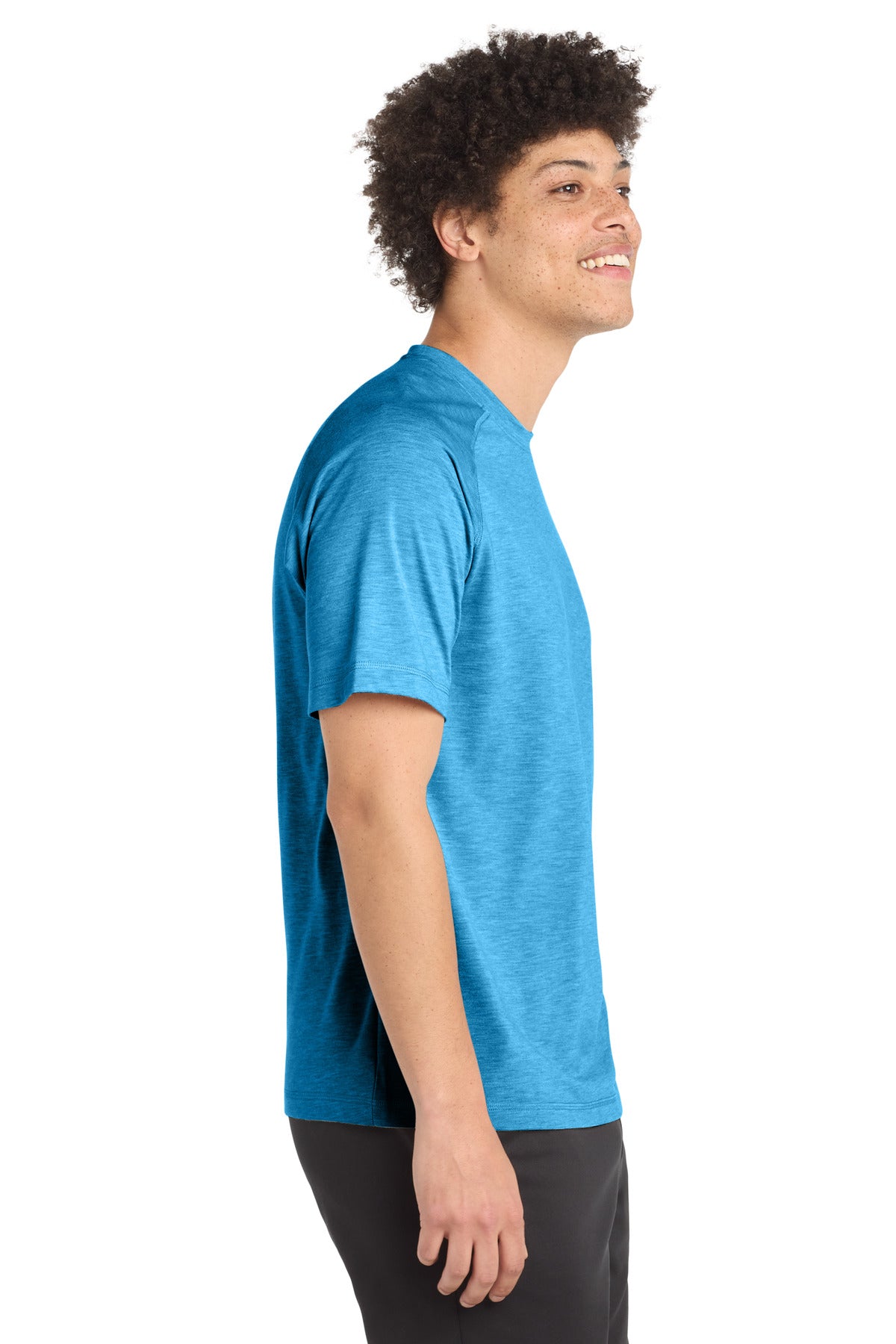 Pond Blue Hthr Sport-Tek PosiCharge Tri-Blend Wicking Raglan Tee. ST400