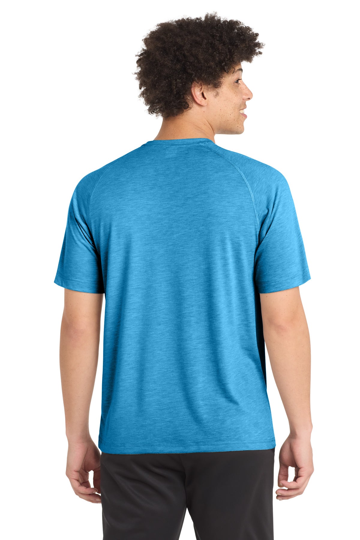 Pond Blue Hthr Sport-Tek PosiCharge Tri-Blend Wicking Raglan Tee. ST400