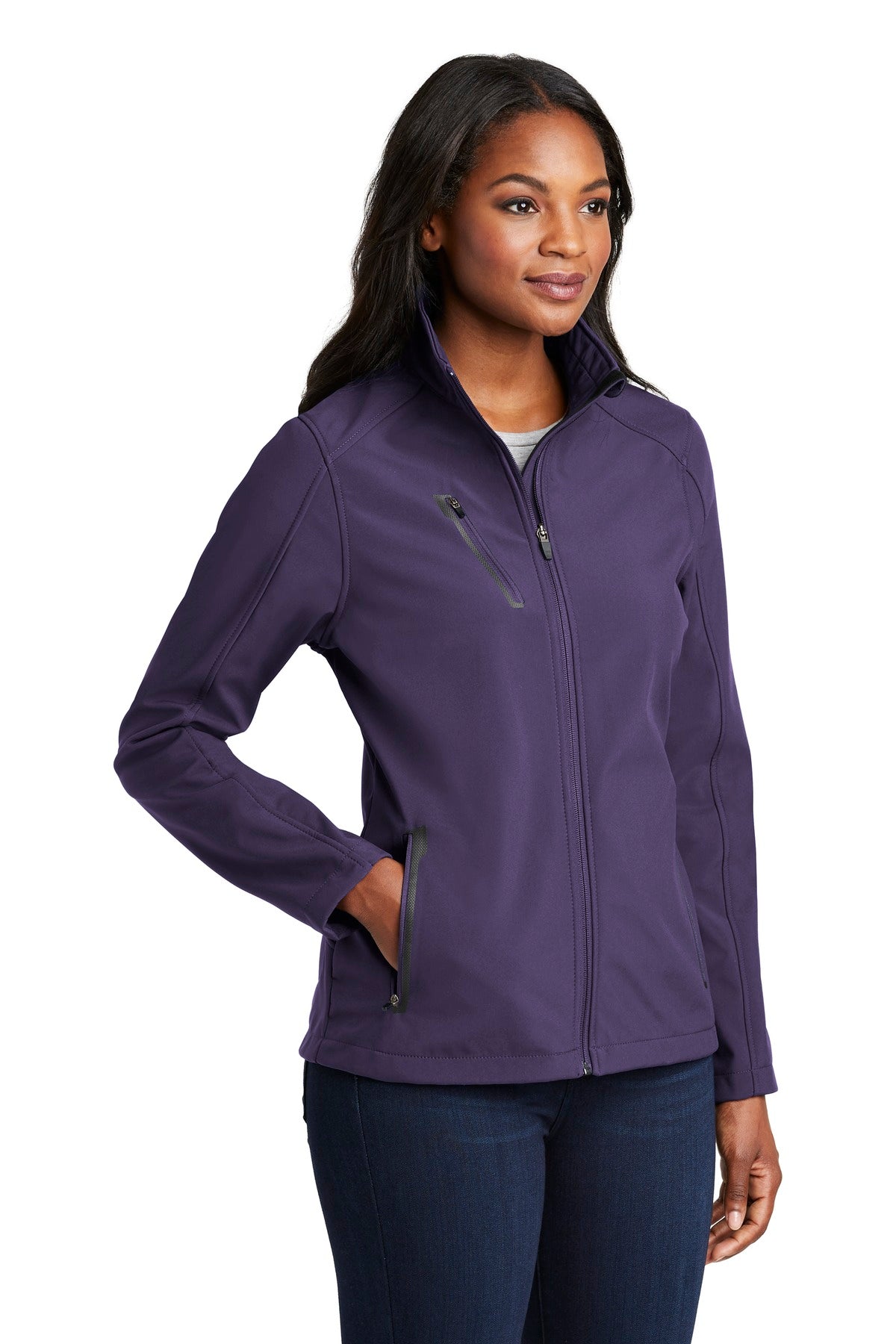 Posh Purple Port Authority Women's Welded Soft Shell Jacket. L324