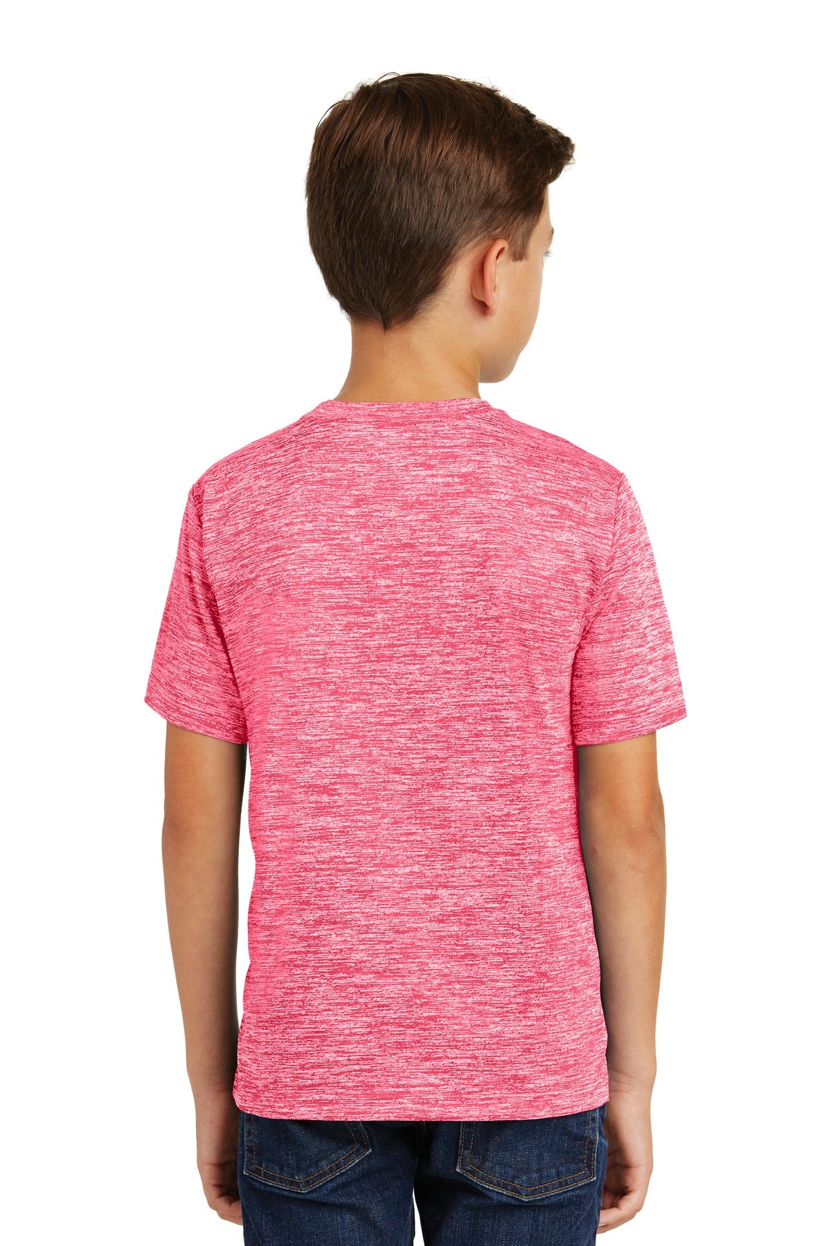 Power Pink Ele Sport-Tek Youth PosiCharge Electric Heather Tee. YST390