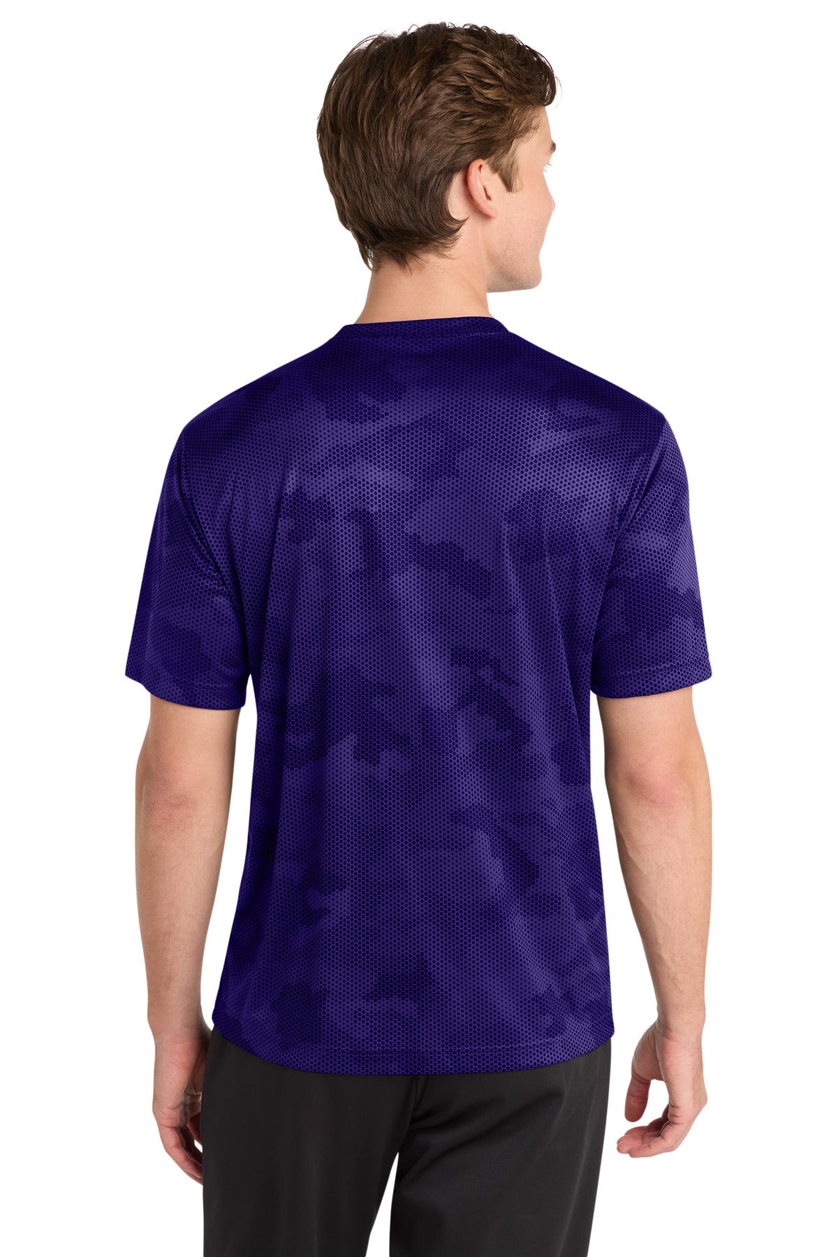 Purple Sport-Tek CamoHex Tee. ST370