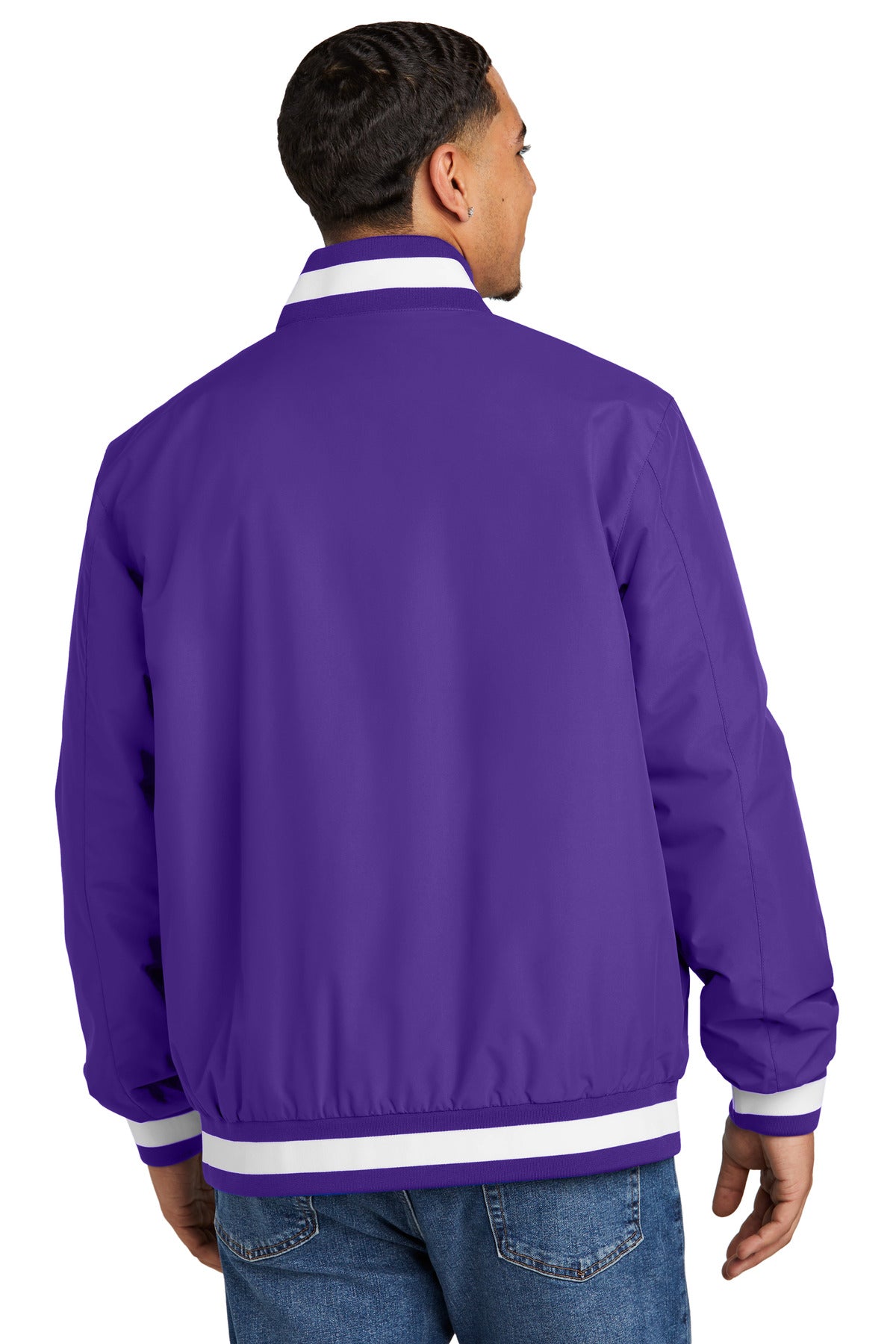 Purple Sport-Tek Insulated Varsity Jacket JST58