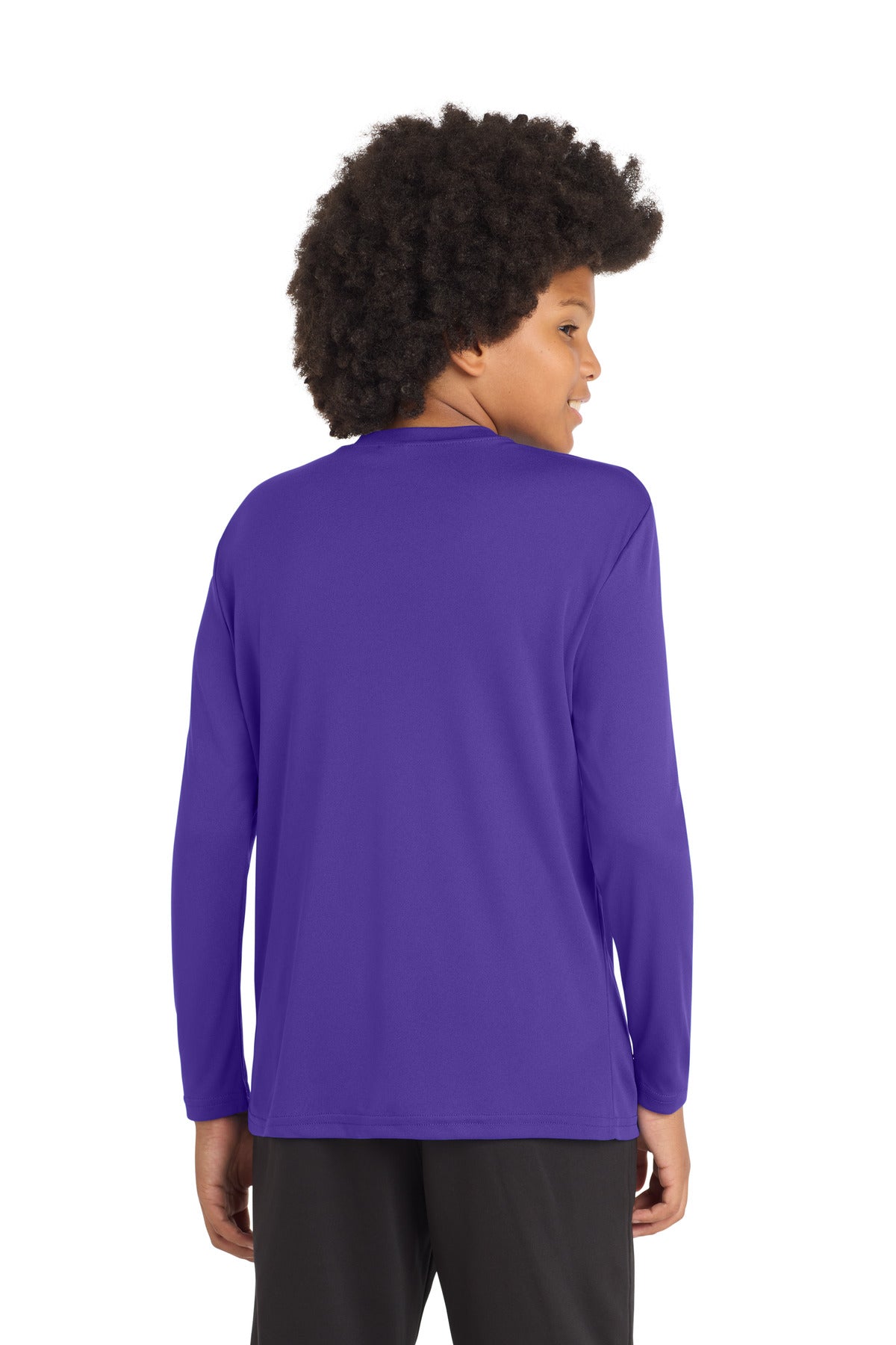 Purple Sport-Tek Youth Long Sleeve PosiCharge Competitor Tee. YST350LS