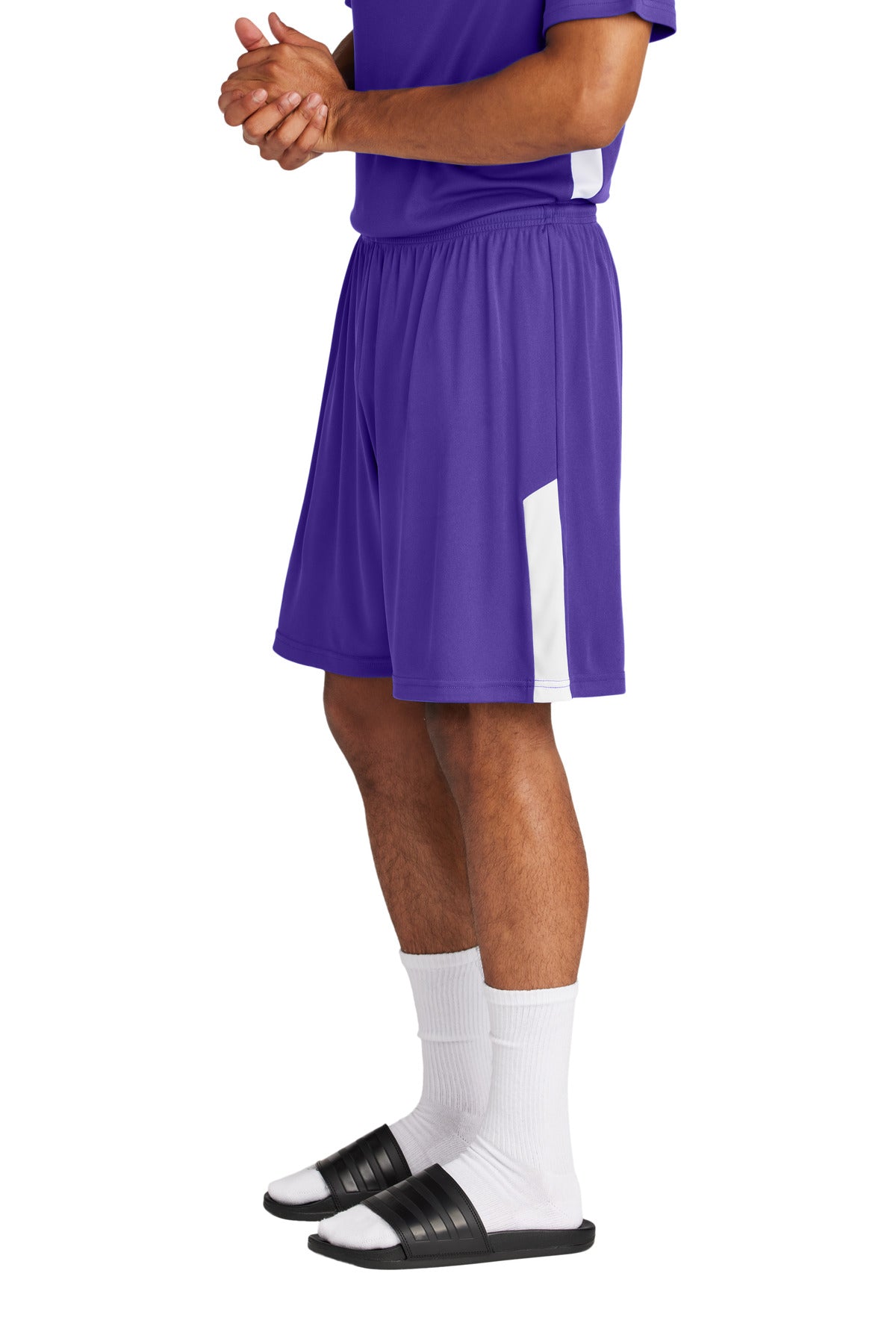 Purple/Wh Sport-Tek Competitor United 7" Short ST103