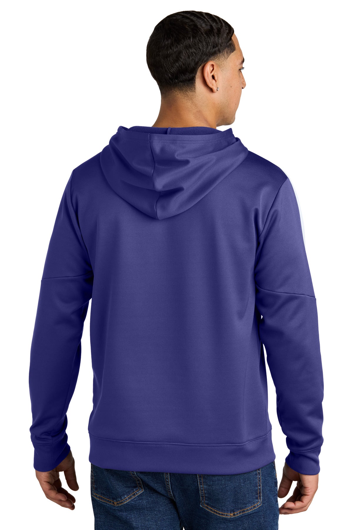Purple/Wh Sport-Tek Sport-Wick Fleece United Pullover Hoodie ST255