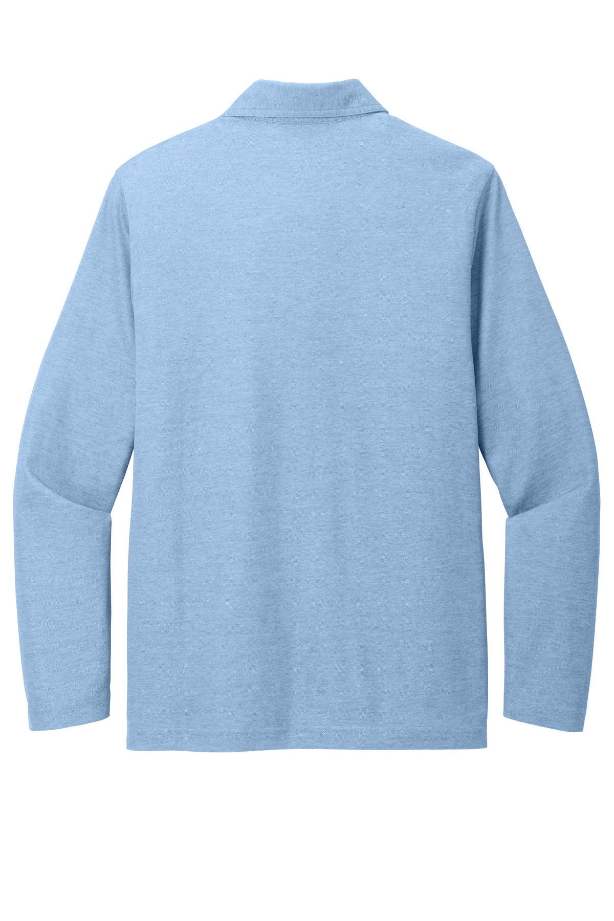 Rear View of AllureHthr TravisMathew Oceanside Heather Long Sleeve Polo TM1MZ343