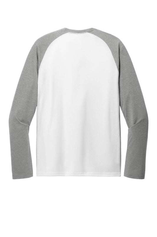 Rear View of AlumGy/BtW Allmade Unisex Tri-Blend Long Sleeve Colorblock Raglan AL6009