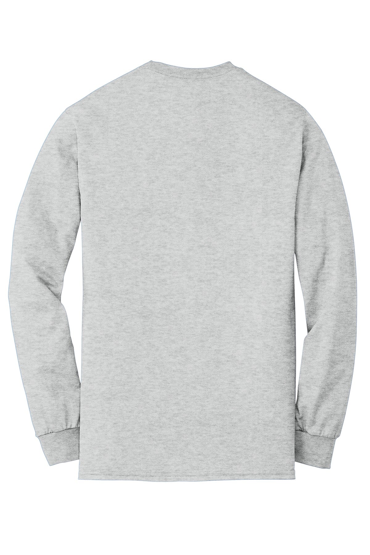 Rear View of Ash Grey Gildan - DryBlend 50 Cotton/50 Poly Long Sleeve T-Shirt. 8400